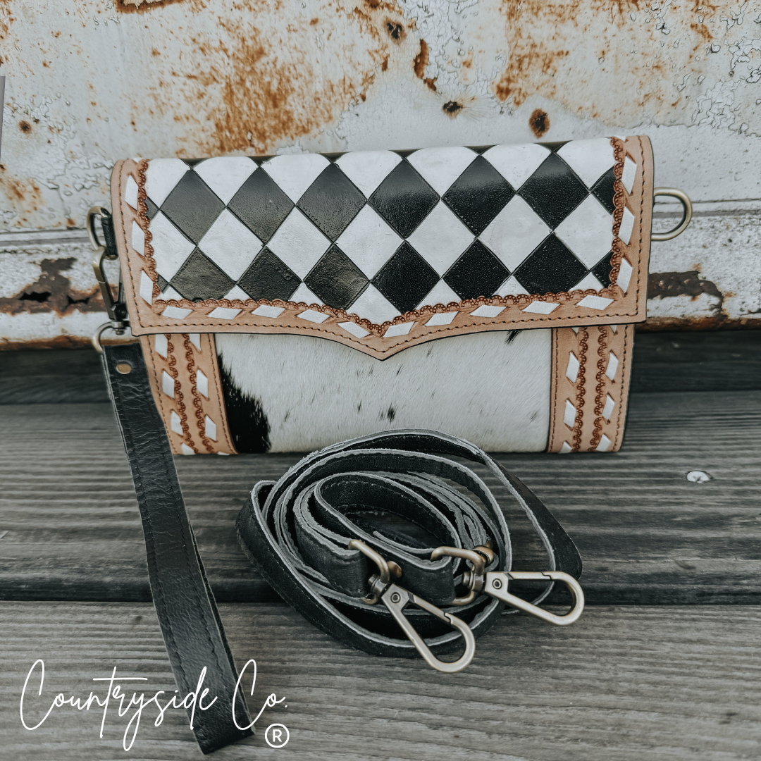 Hattie Cowhide Wallet, Wristlet, Purse
