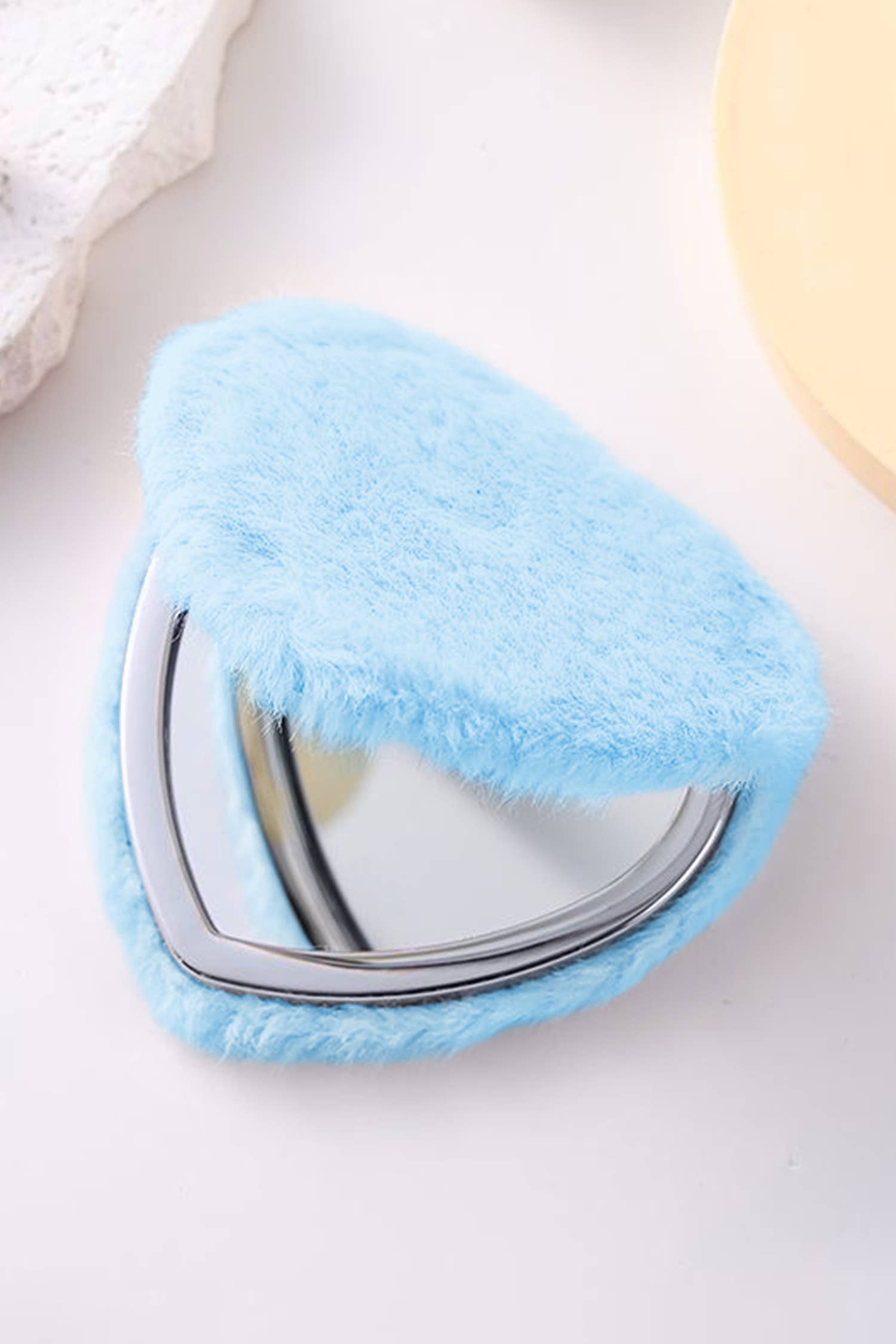 Shape Double Sides Fluffy Cute Mini Cosmetic Mirror