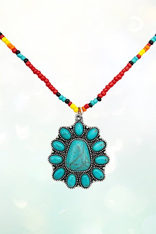 TQ GEM PENDANT BEADED NECKLACE SET