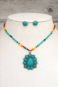 TQ GEM PENDANT BEADED NECKLACE SET