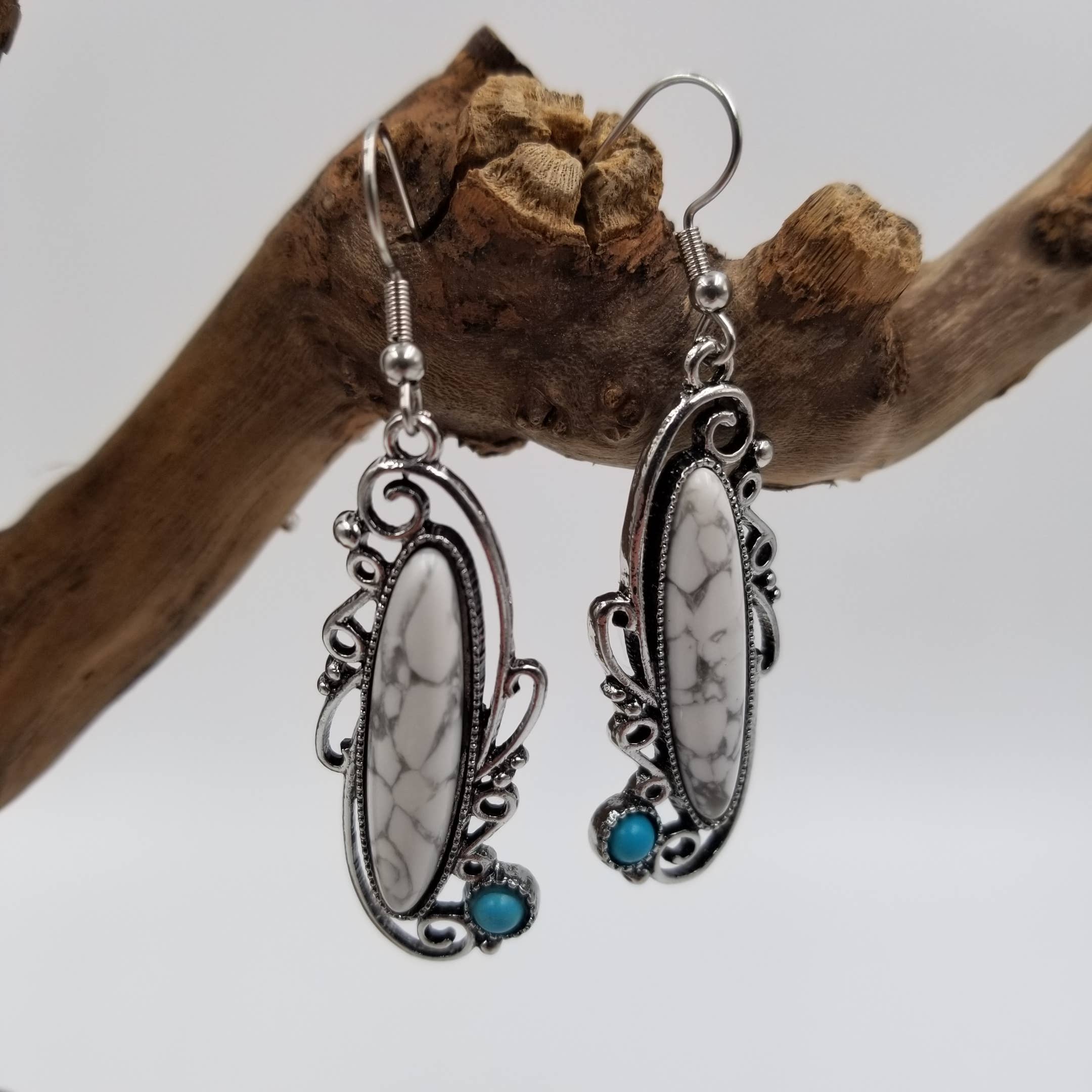 Retro Medieval Turquoise Earrings