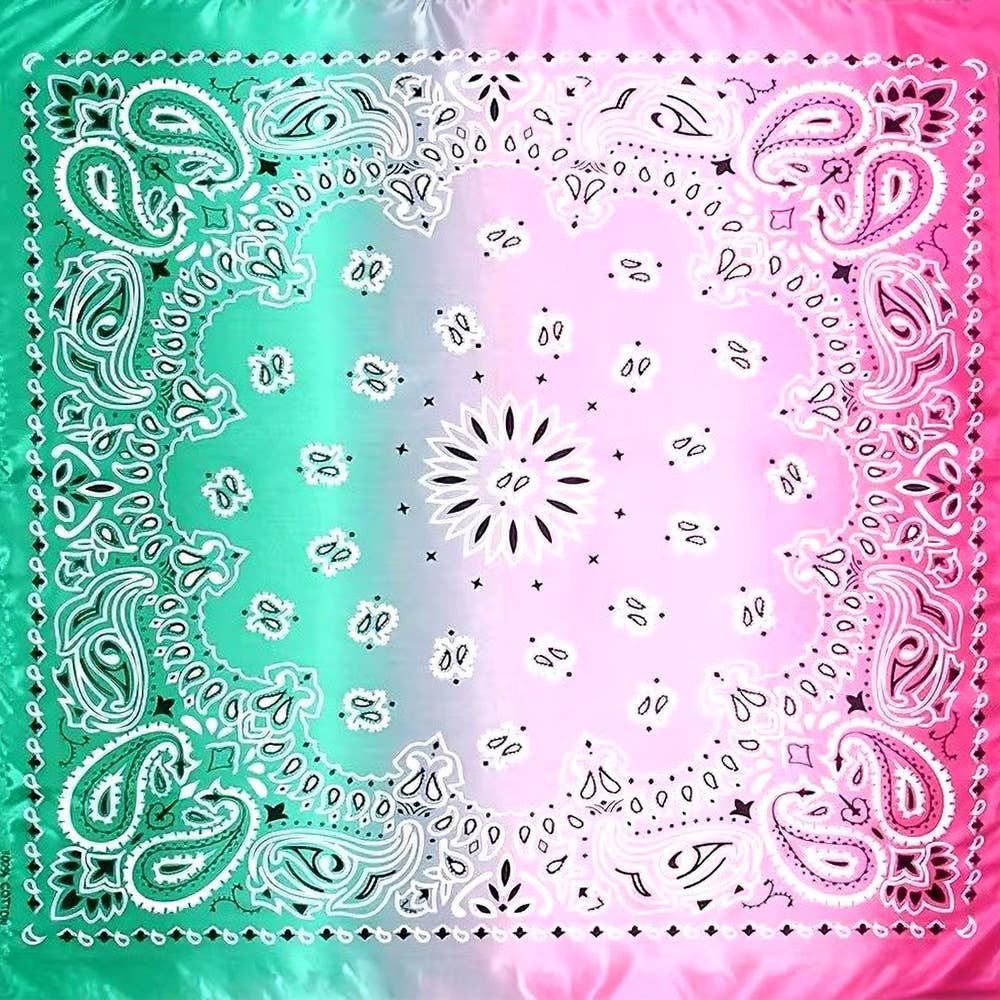 Paisley Pattern Printed Square Silky Satin Scarf Shawl