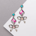 Western Semi Stone Post Bow Earrings