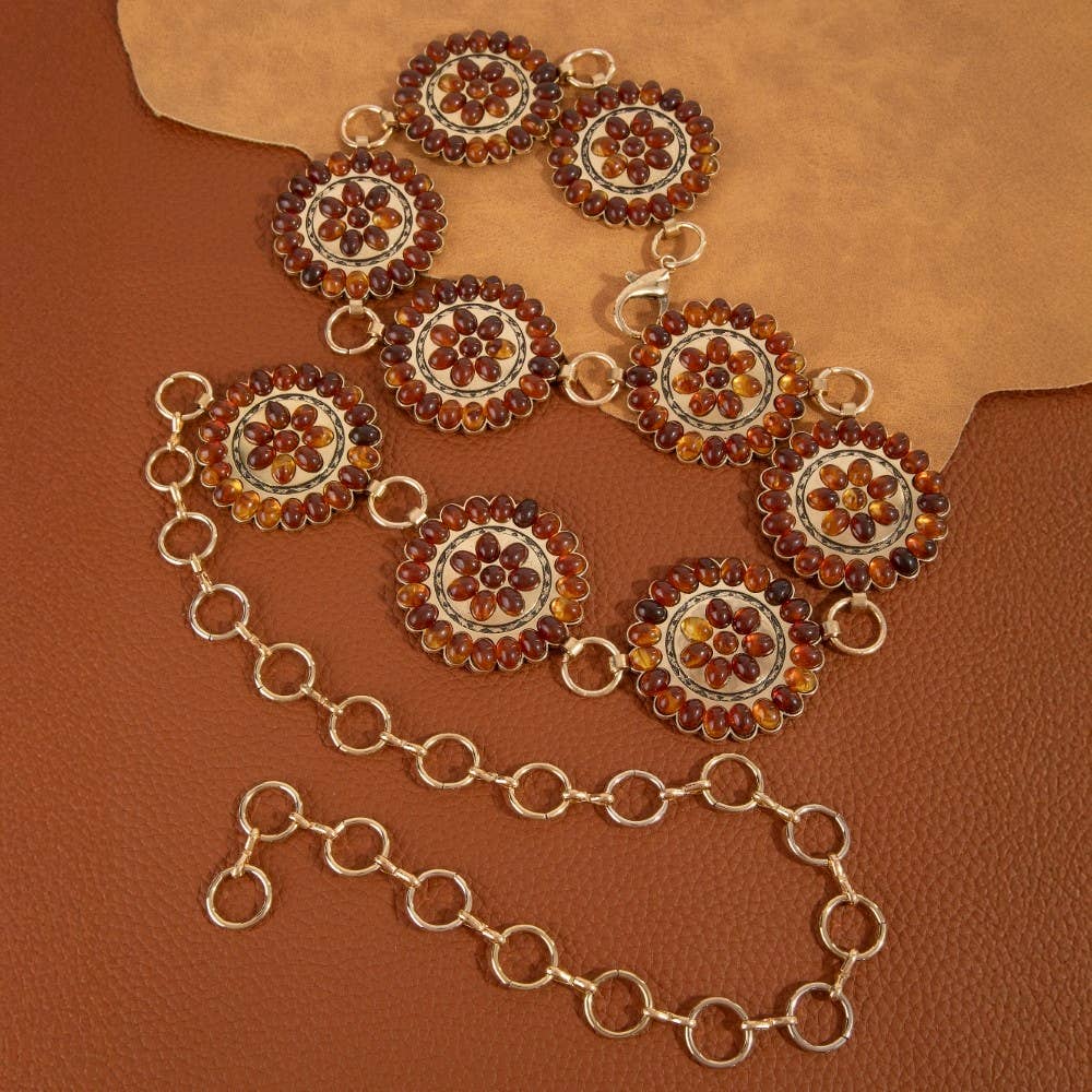 Western Circle Concho Disc Chain Belt