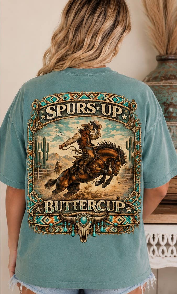 🤎 Aztec Spurs Up Buttercup Western Tee 