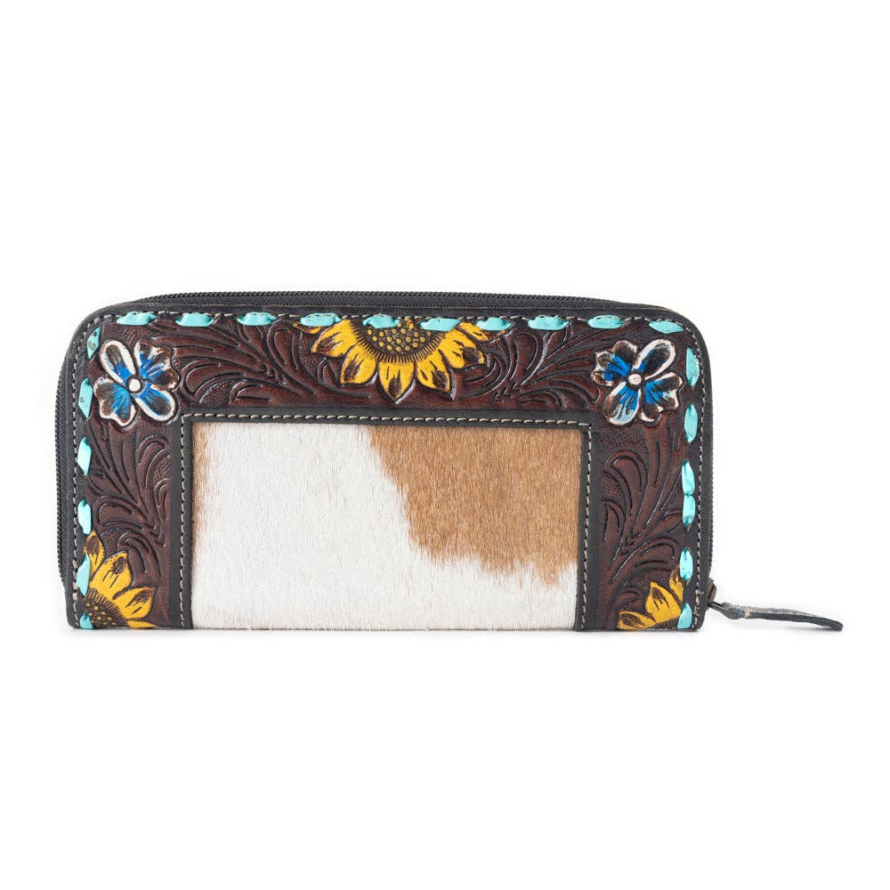 Boho Patchy Leather Wallet – Southwestern Patchwork Card Holder & Coin Pocket