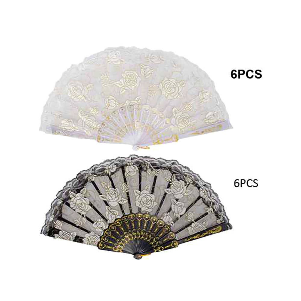 Elegant Floral Lace Folding Hand Fans