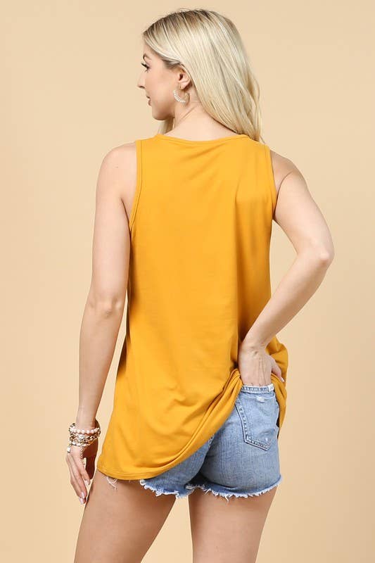 ROMMY AZTEC PRINT COLOR BLOCK CROSSED V-NECK TOP