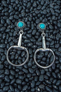 Turquoise Stable Chic Silvertone Earrings