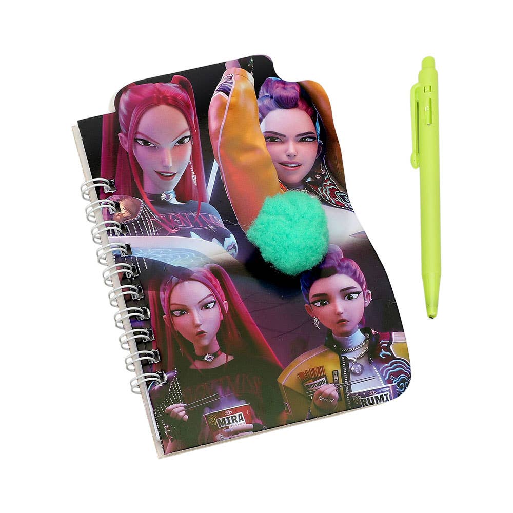 12 SET OF 2 - Kpop Demon Hunters HUNTRIX Pom Notebook Pen Set