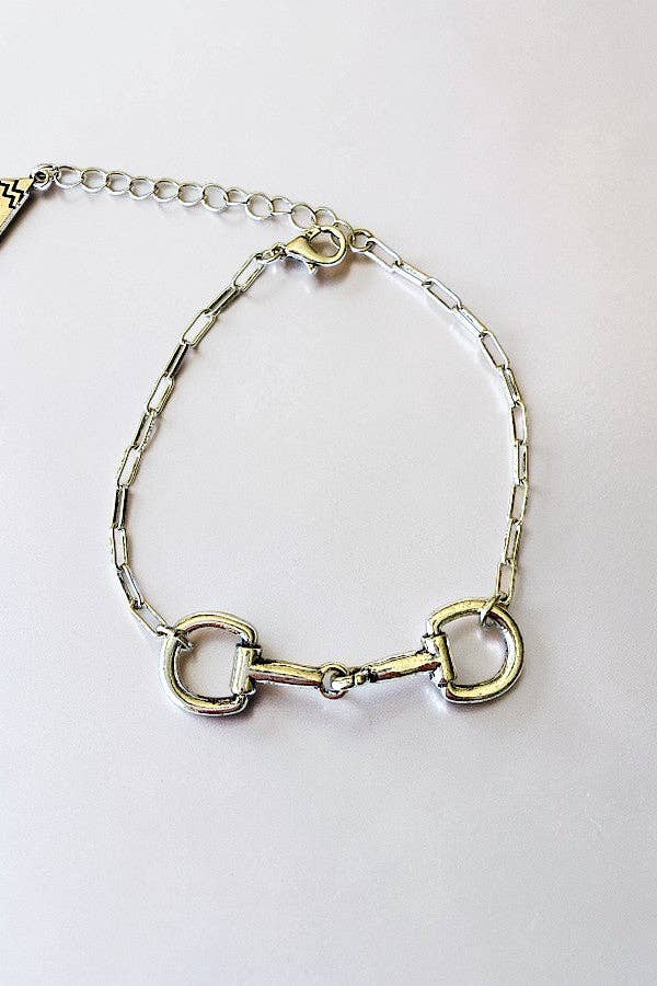 WESTERN SNAFFLE BIT LINK CHAIN BRACELET