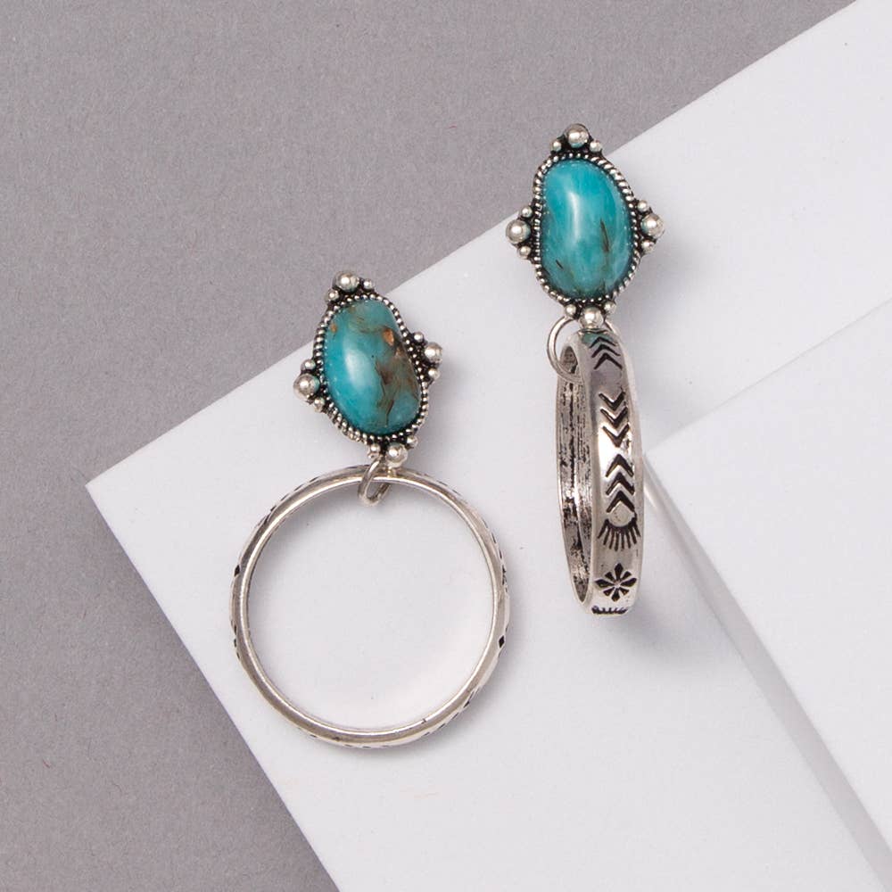 Western Aztec Print Half Hoop Earrings