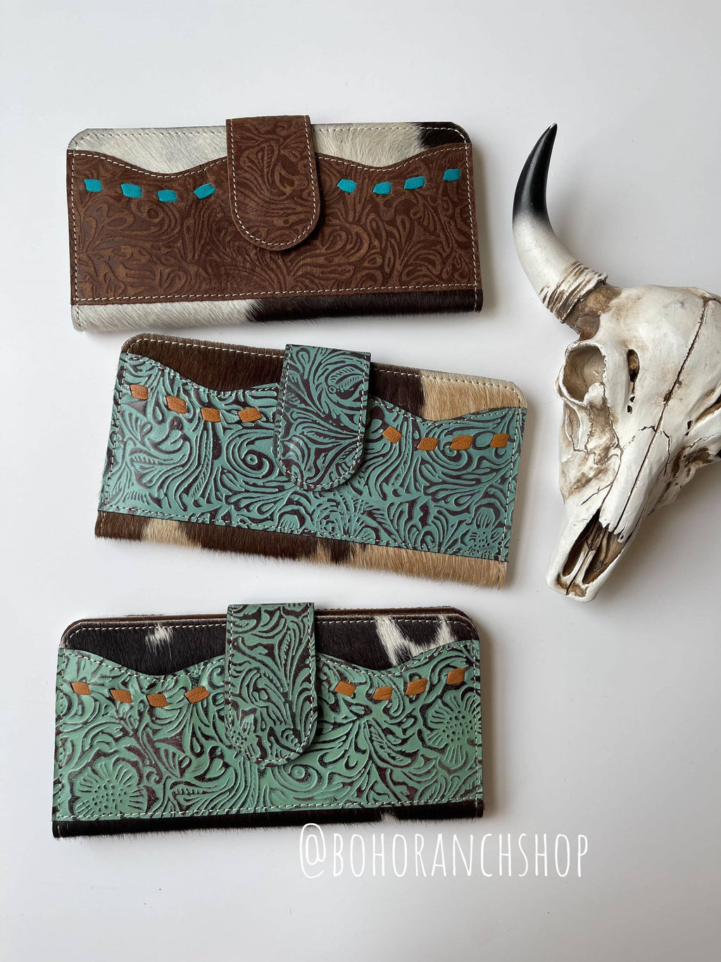 Western Floral Leather Tooled Wallet
