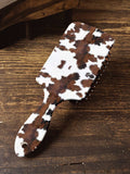 Cow Print Air Cushion Hair Brush - Long Handle Comb