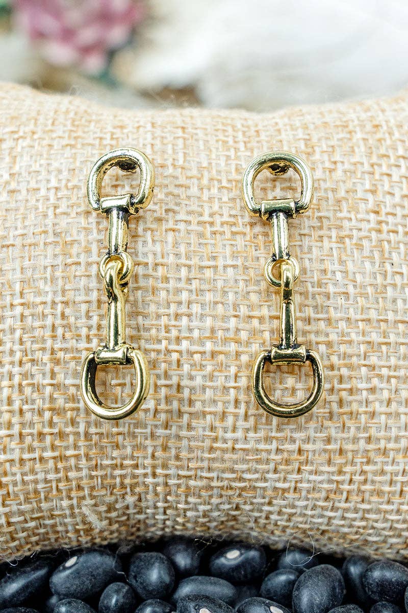 Bridle Line Goldtone Earrings