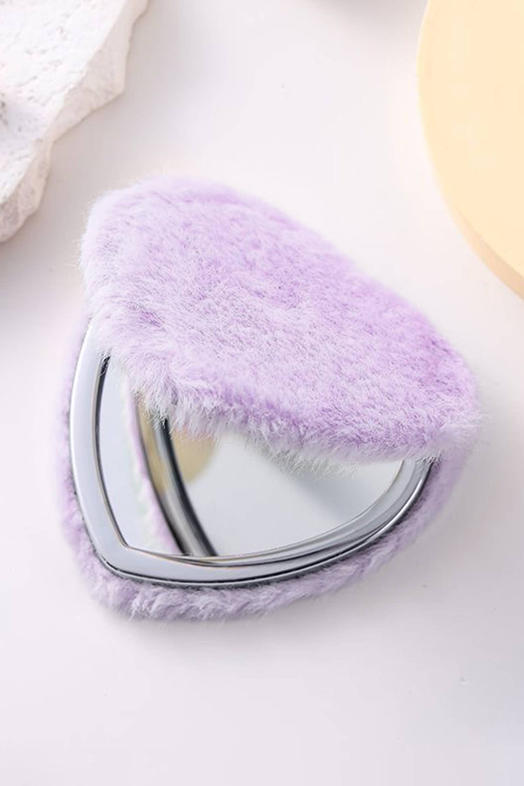 Shape Double Sides Fluffy Cute Mini Cosmetic Mirror