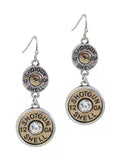 CRYSTAL  DOUBLE BULLET  EARRING