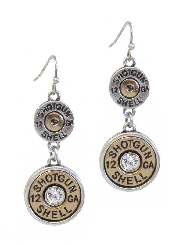 CRYSTAL  DOUBLE BULLET  EARRING