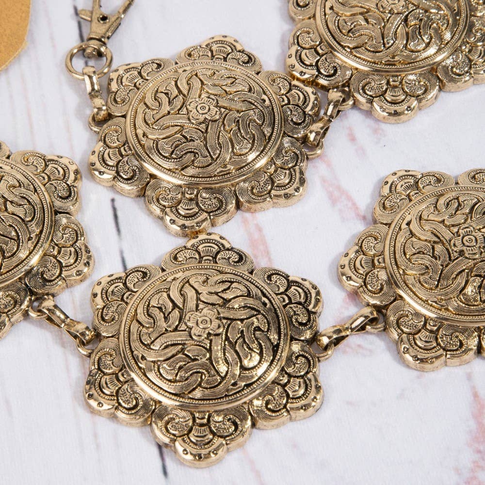 Ornate Weave Hexagon Chain Belt