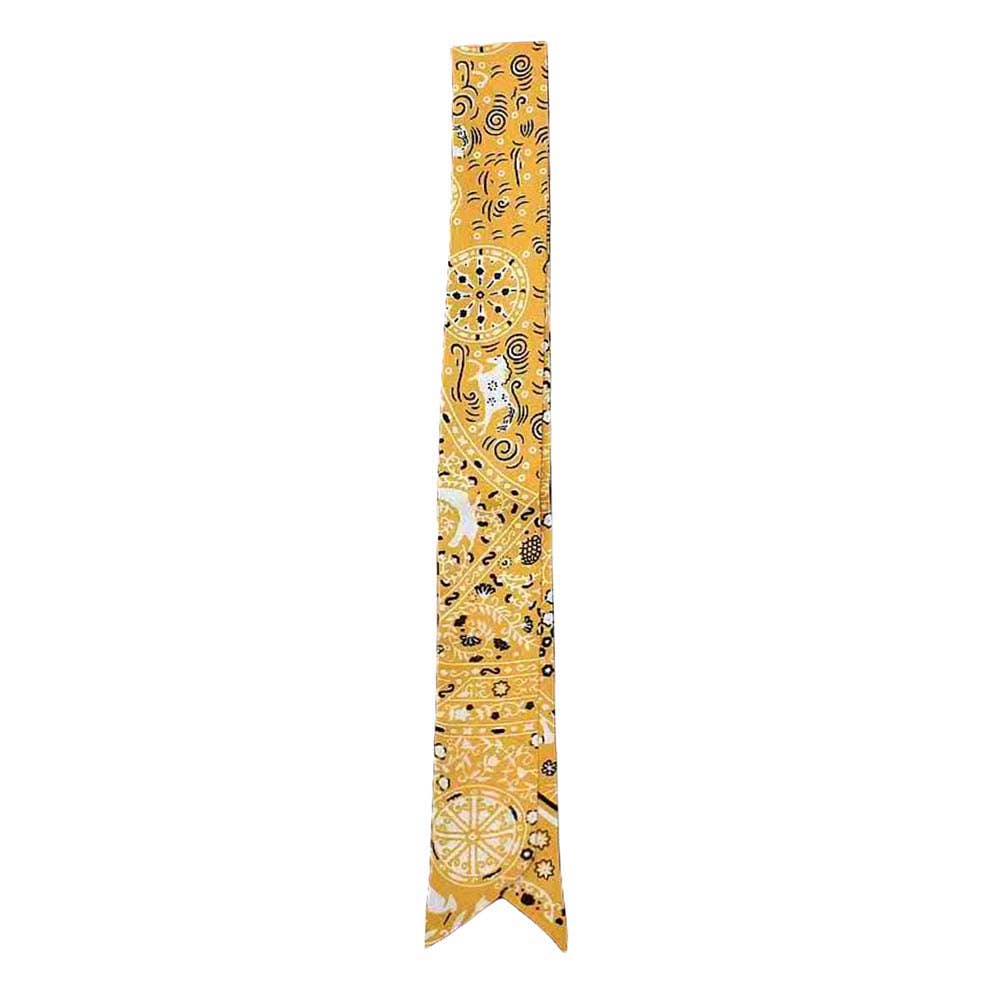 Paisley Bandana Print Skinny Twilly Scarf