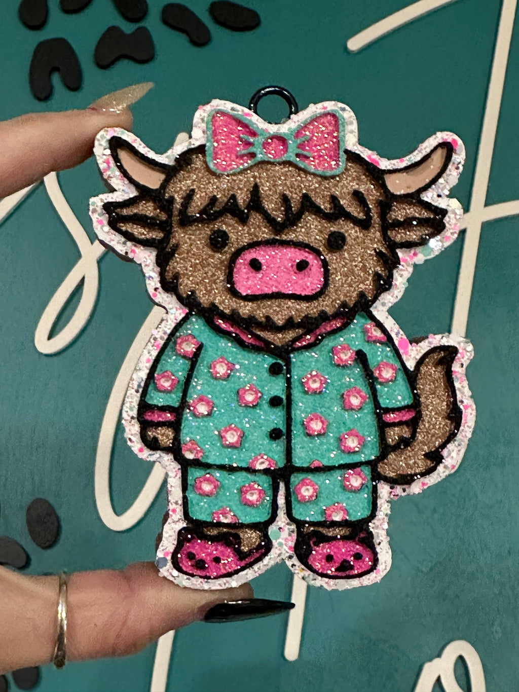 Highland Cow in Pj’s Car Freshie 