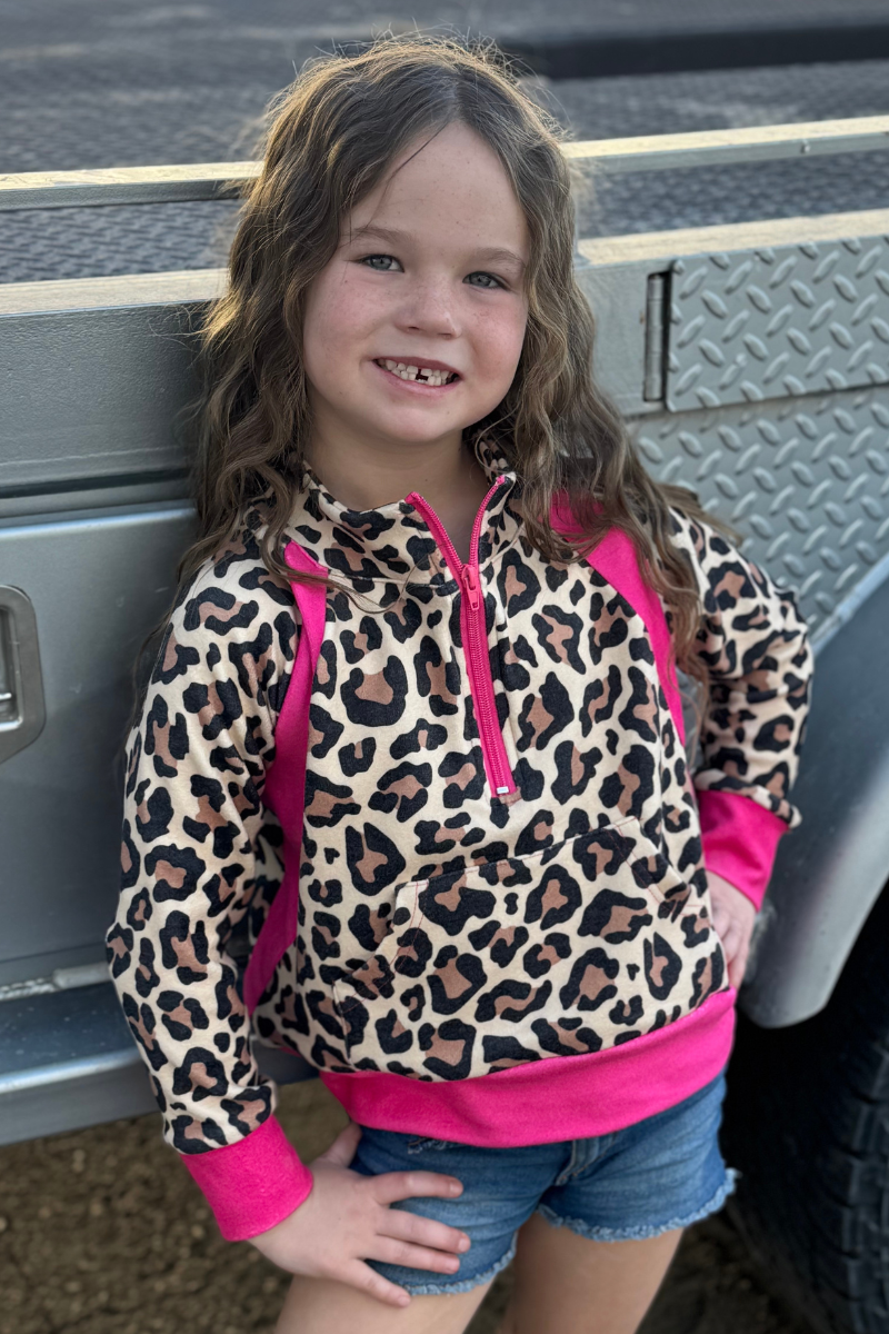 Mini Hotshot Cowgirl Pullover - PINK