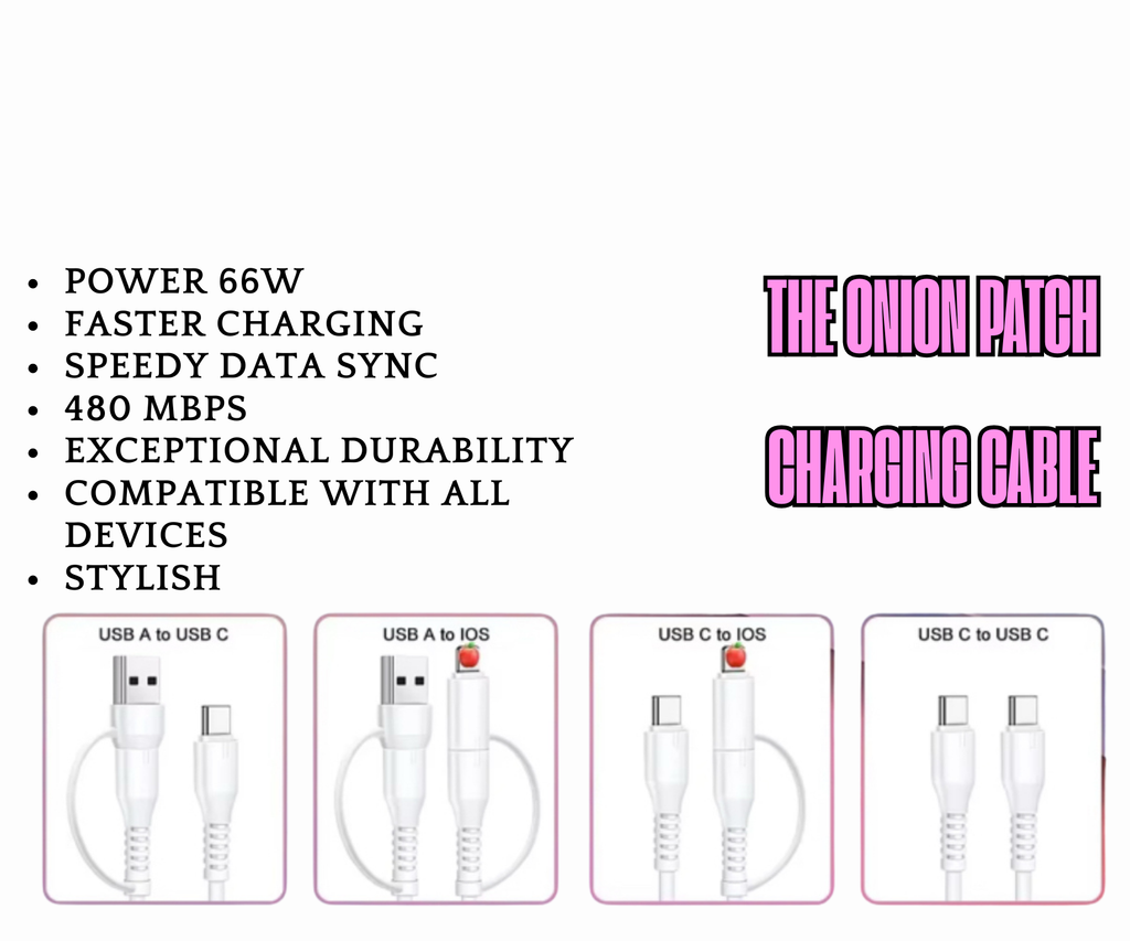 Blue & Purple Beaded 4-IN-1 Charging Cable