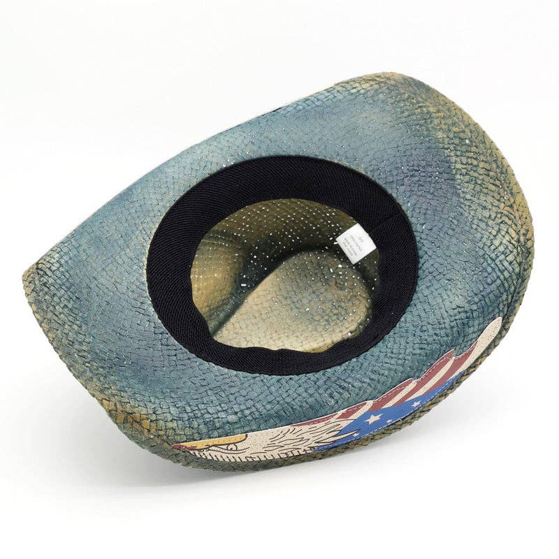 Patriotic USA Straw Cowboy Hat