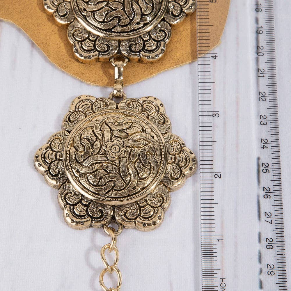 Ornate Weave Hexagon Chain Belt
