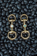 Iridescent Modern Bridle Goldtone Earrings