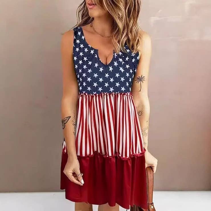 American flag print sundress independence Day dress