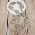 Turquoise Stud Bull Head Concho Chain Belt