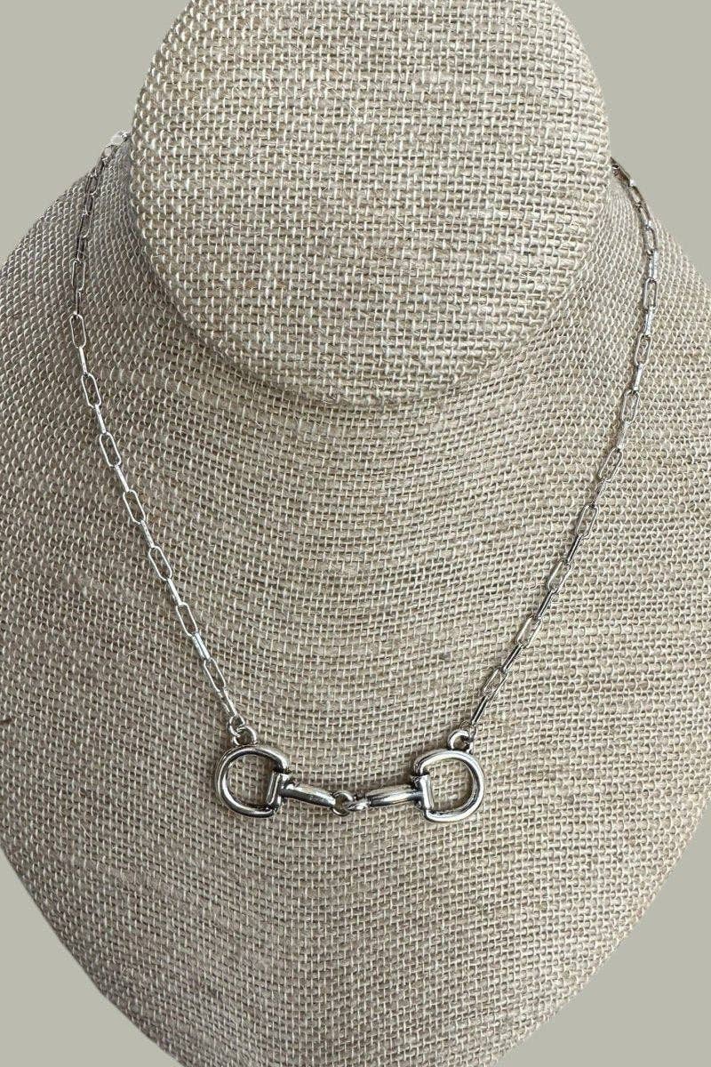 Bridle Line Silvertone Necklace
