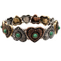 Western Hearts Mixed Metal Stretch Bracelet