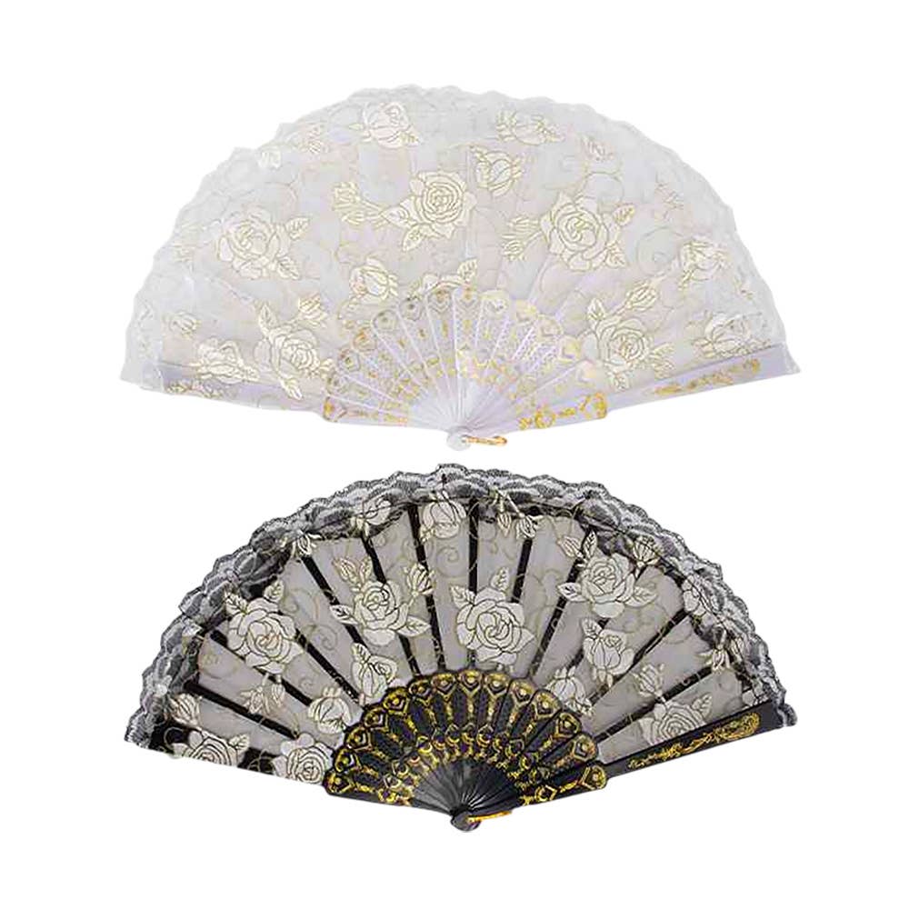 Elegant Floral Lace Folding Hand Fans