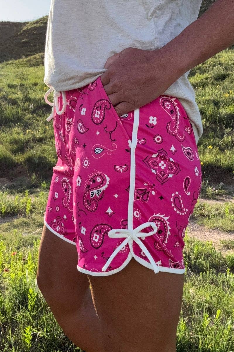 Bandana Babe Hot Pink Shorts LONG