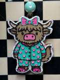 Highland Cow in Pj’s Car Freshie 