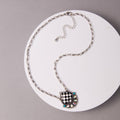 Western Checkered Spade Pendant Necklace