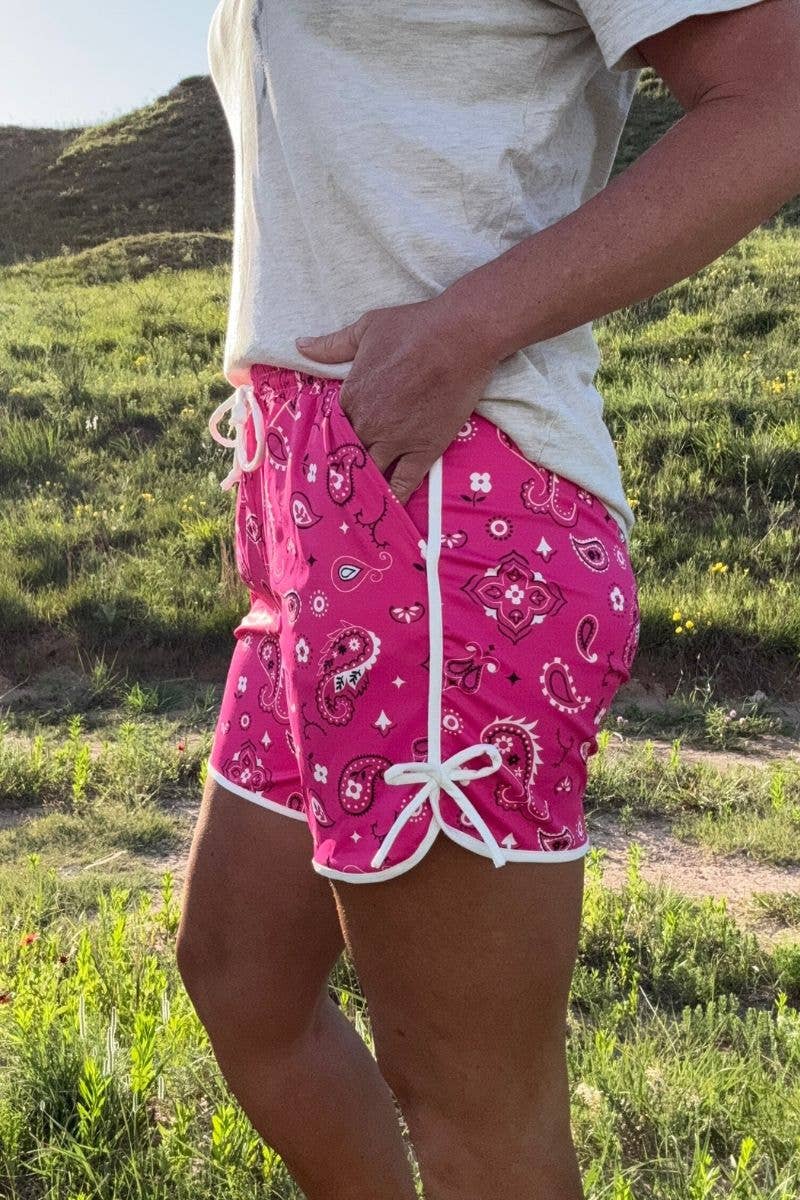 Bandana Babe Hot Pink Shorts LONG