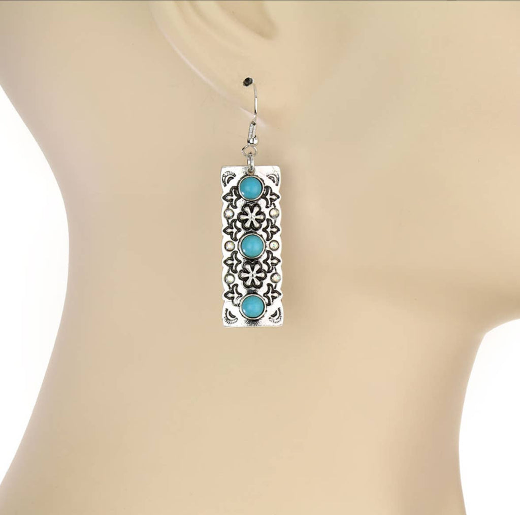 Western Bar Texture Earrings