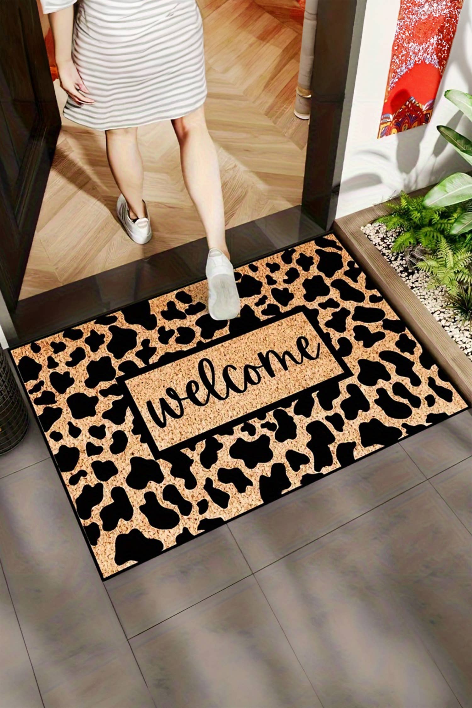 Western Stylish Animal Print Welcome Doormat