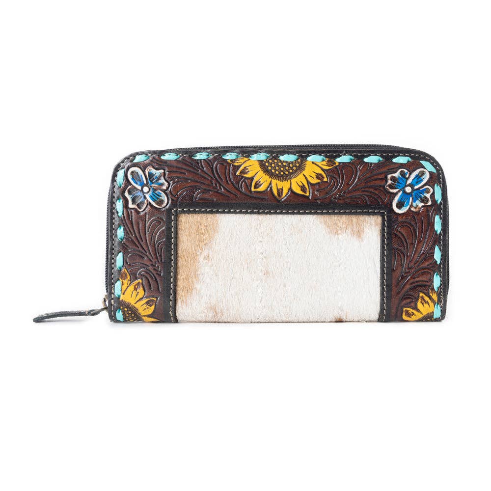Boho Patchy Leather Wallet – Southwestern Patchwork Card Holder & Coin Pocket