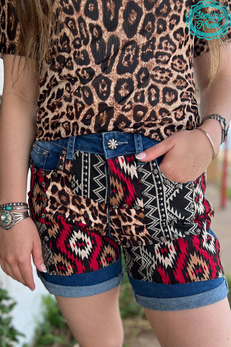 Patched Up Shorts - Leopard Long