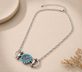 Western Style Horsebit Pendant Link Chain Steerhead Necklace