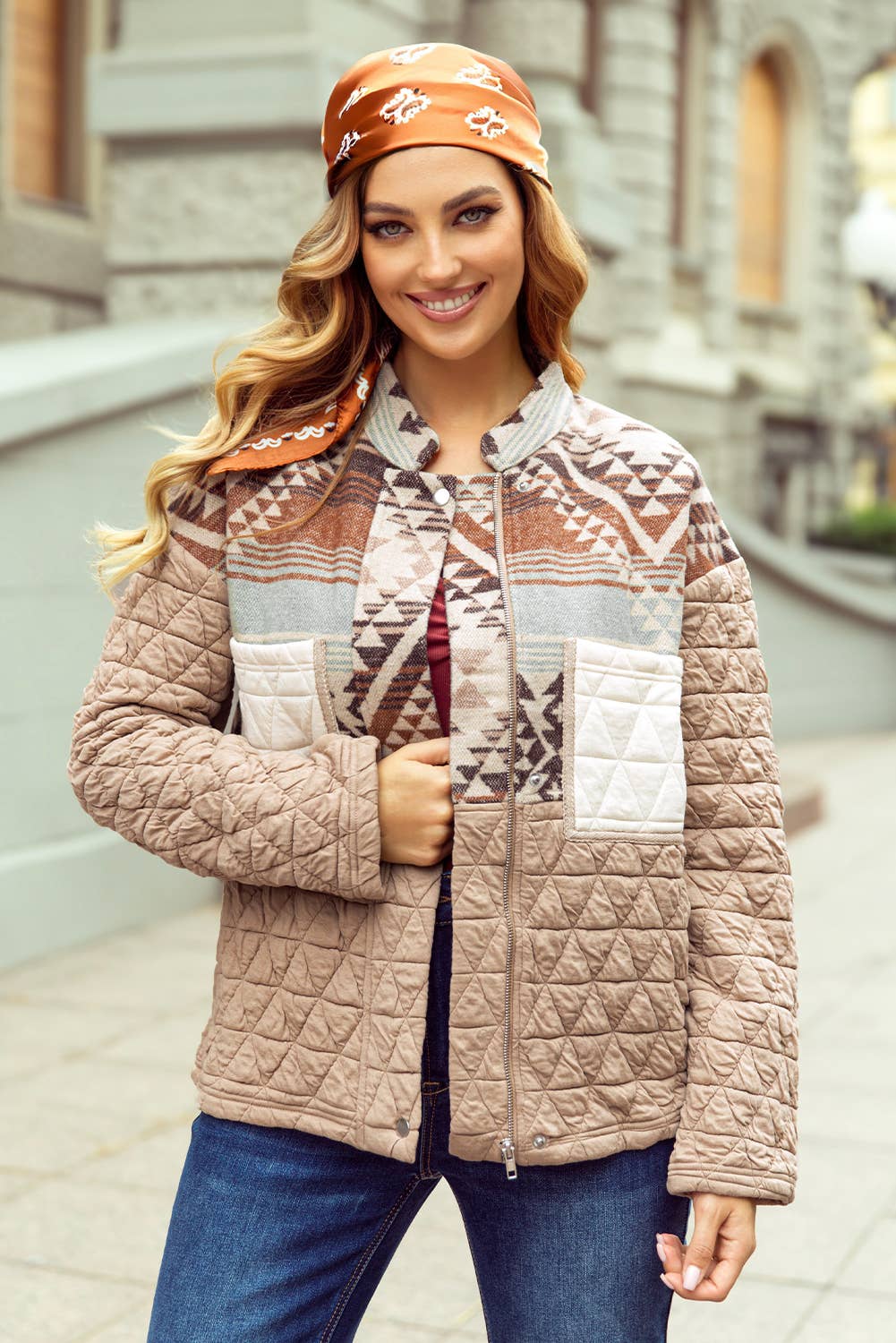 Western Quilted Patchwork Western Fashion Jacket
