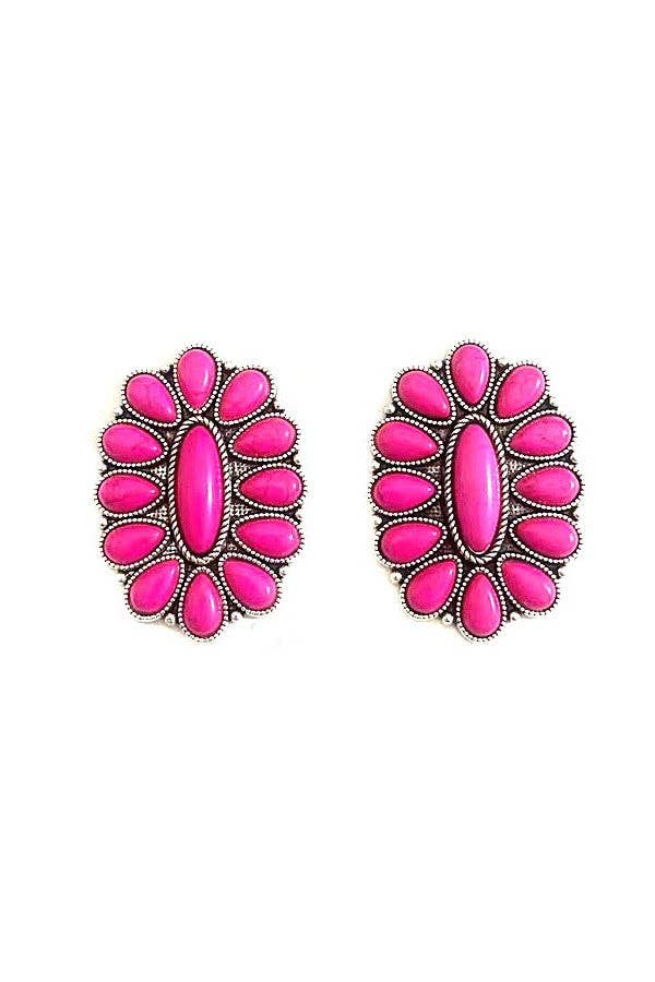 WESTERN CONCHO DESIGN POST EARRINGS