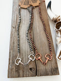 Western Style Horsebit Groove Navajo Pearl Necklace