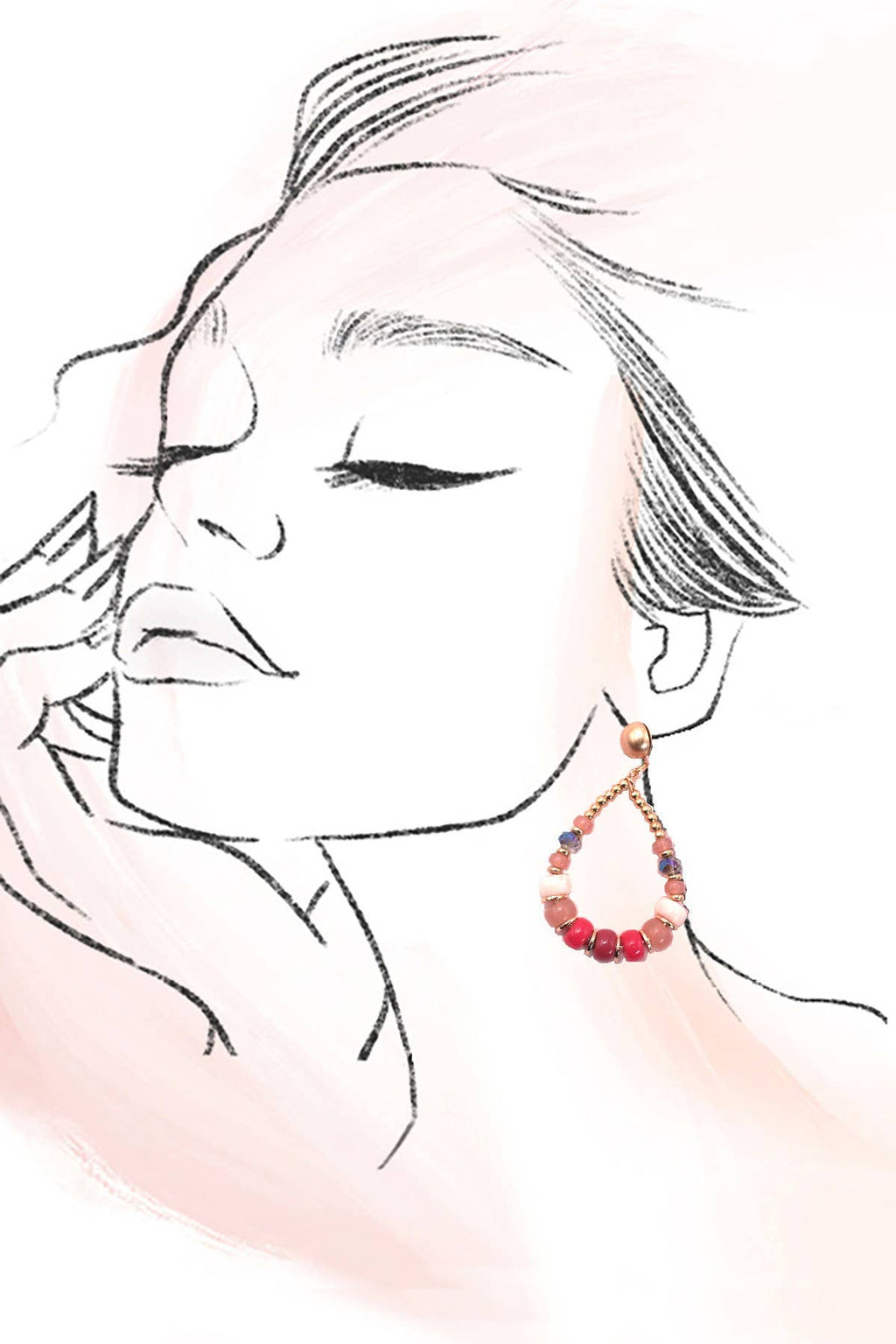 TEARDROP BEADED EARRINGS