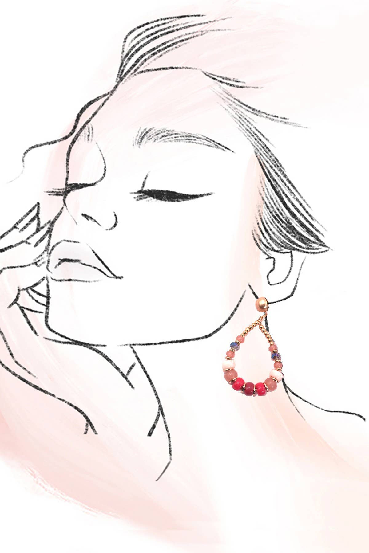 TEARDROP BEADED EARRINGS