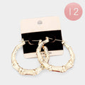 Metal Bamboo Pin Catch Earrings